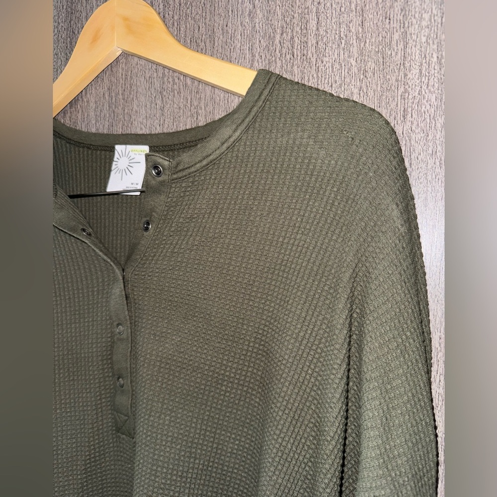 OFFLINE by Aerie Women's Wow Waffle Henley Long Sleeve